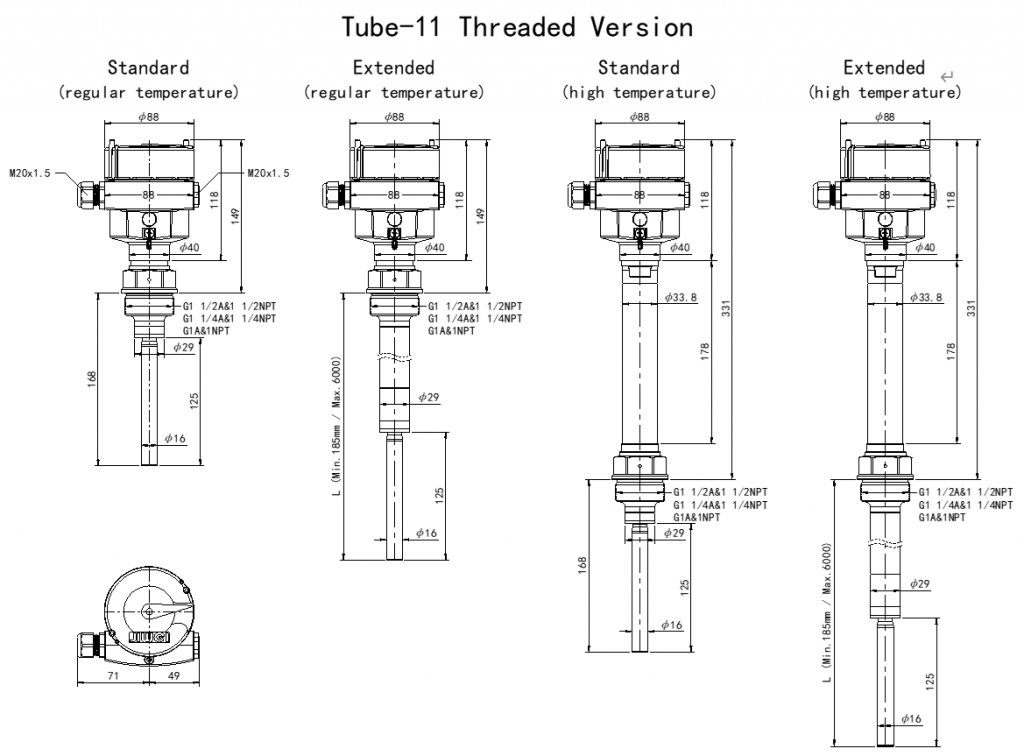 Tube-11 Vibrating Rod Level Switch