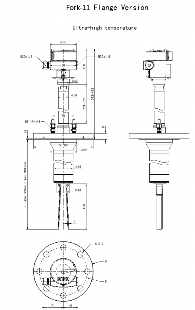 Fork-11 Ultra-high Temperature Tuning Fork Level Switch