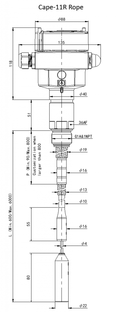 Cape-11R Rope RF Admittance Level Switch