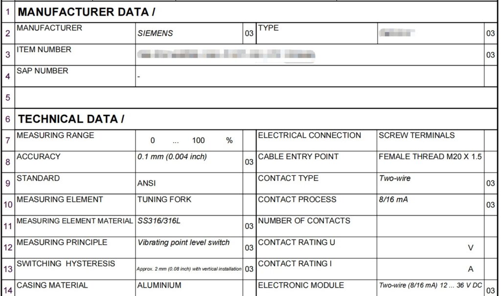 Key Specifications of Siemens Fork Level Switch Level Measurement Upgrade: Replacing Siemens Fork Level Switch with Jiwei Ring-11