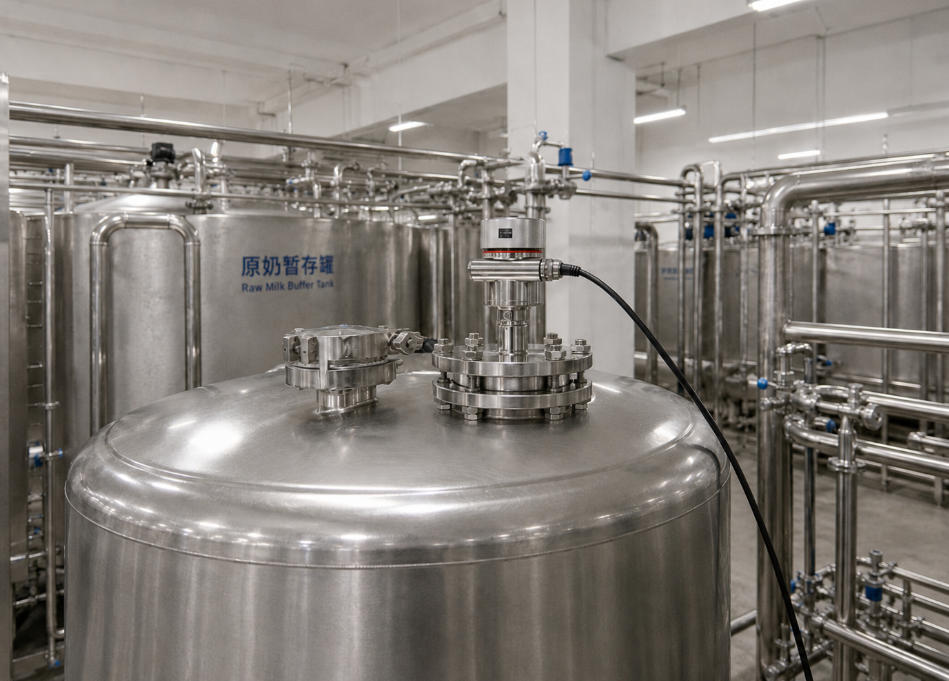 Jiwei 80GHz Radar Level Transmitter: Digital Level Measurement for Dairy Storage Tanks
