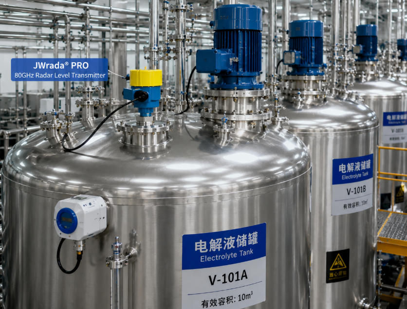 Jiwei JWrada® PRO Radar Level Transmitter Successfully Applied in CATL New Energy Battery Project