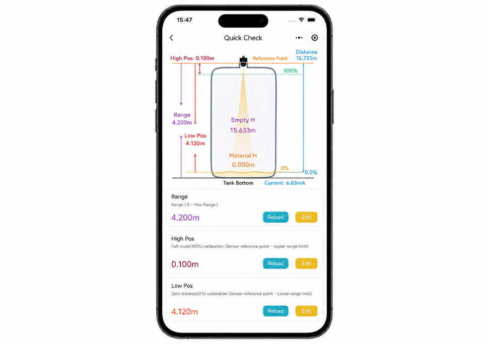 JW Tools App: Radar Level Transmitter Commissioning via Smartphone and Tablet