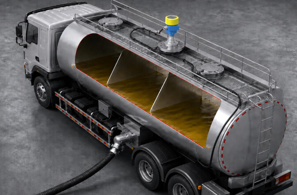 Oil Tank Truck Level Measurement | Jiwei JWrada® Radar Level Transmitter in Mobile Tanker Storage Systems