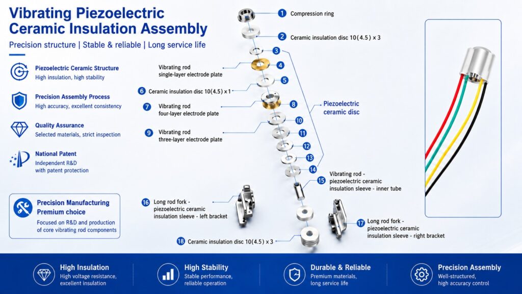 Jiwei Patented Piezoelectric Ceramic Assembly: Independently Assembled for Reliable Performance The Impact of Piezoelectric Ceramic Preload on the Reliability of Level Switches