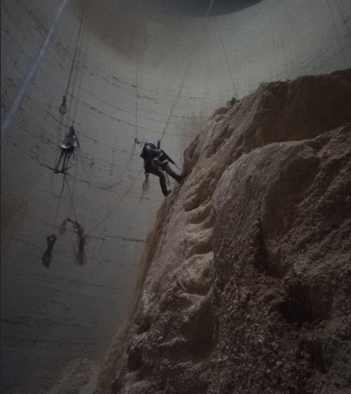 Manual inspection of a cement silo for powder inventory management Why a Southeast Asian Building Materials Giant Chose 118 Jiwei JWrada Radar Level Meters