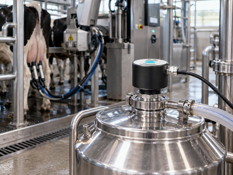 Mini Radar Level Meters for Smart Dairy Farms: Milk Level Monitoring in Milking Robots