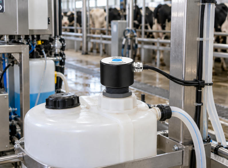 Mini Radar Level Meters for Smart Dairy Farms: Milk Level Monitoring in Milking Robots